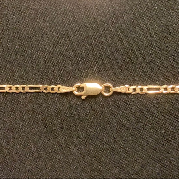 Gold Chain Vermeil Figaro 20in 3mm .925 Italy - Picture 3 of 3